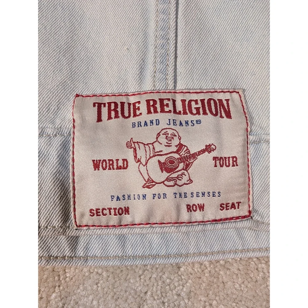 True Religion Jesse SN Trucker Jacket Light Blossom Wash Denim Blue 108073 Men L
